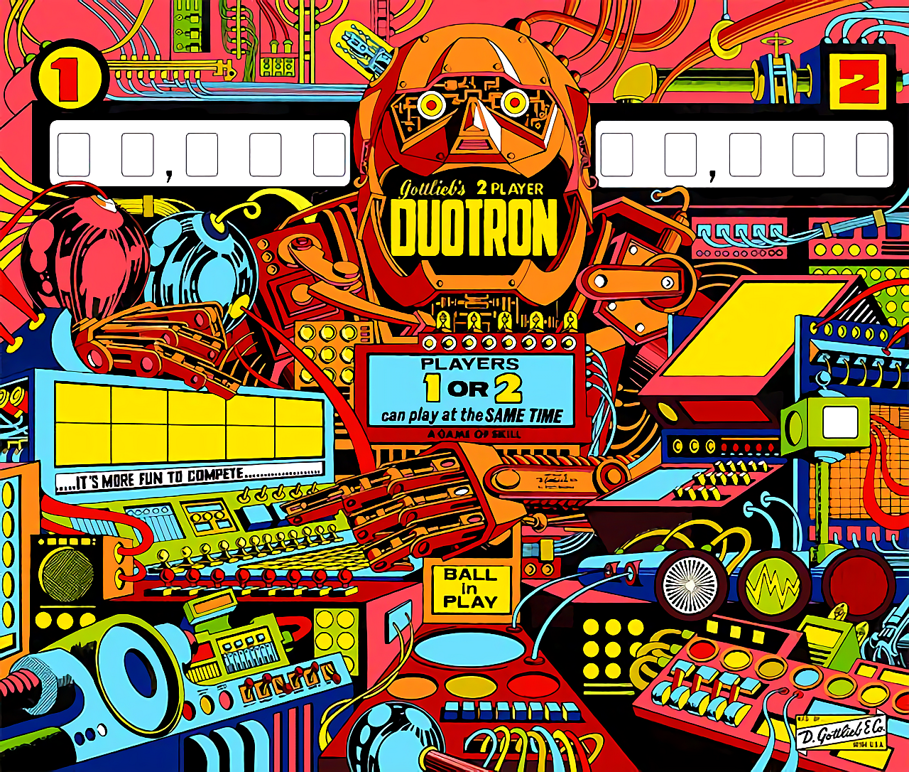 Duotron (Gottlieb, 1974) (IkeS) Backglass