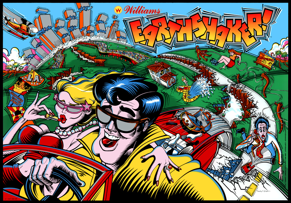 Earthshaker (Williams, 1989) (CPR) Backglass Pinball Nirvana