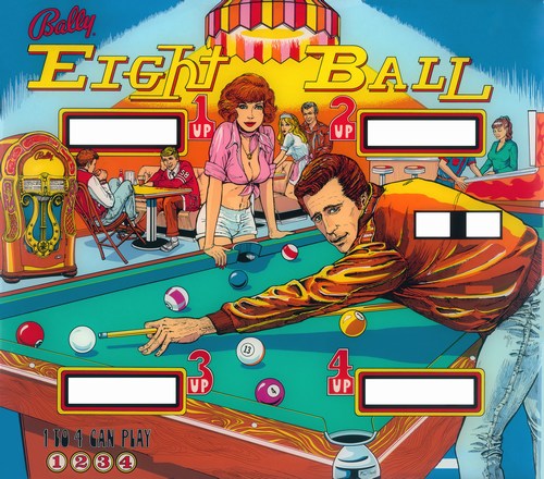 Eight Ball (Bally, 1977) Backglass