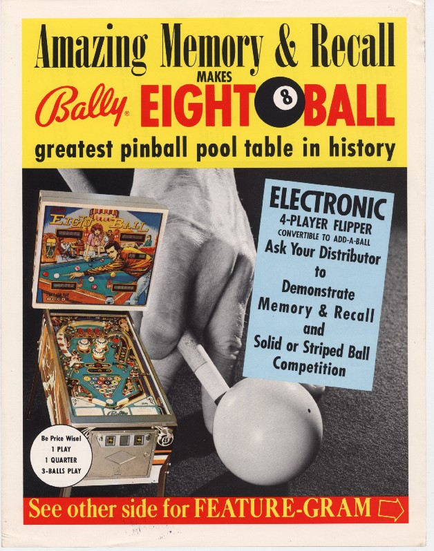 Eight Ball (Bally, 1977) Flyer (Front)