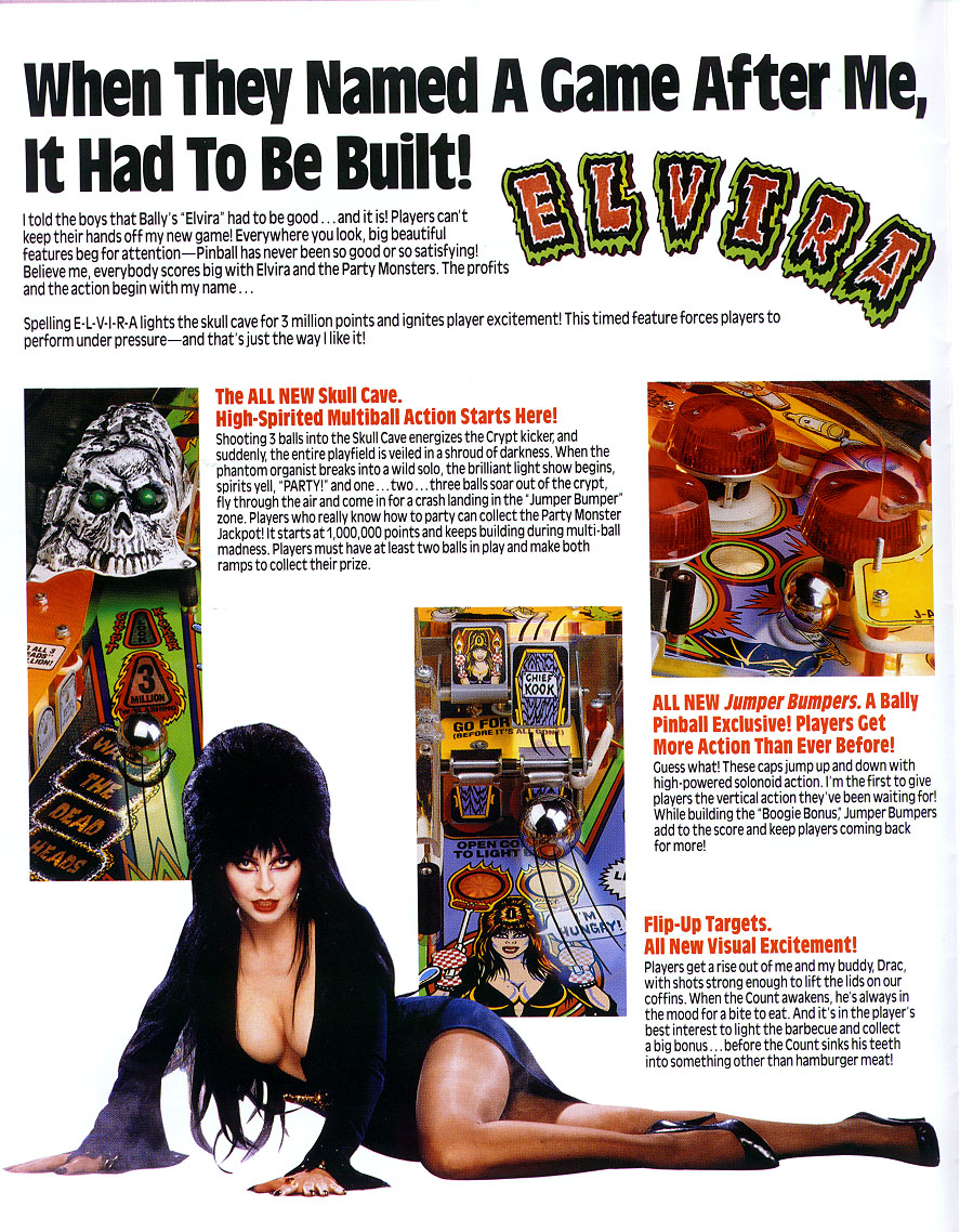 Elvira and the Party Monsters (Midway, 1989) Flyer p2