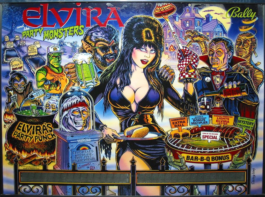 Elvira and the Party Monsters (Midway, 1989) (Philippe Thibault) Backglass