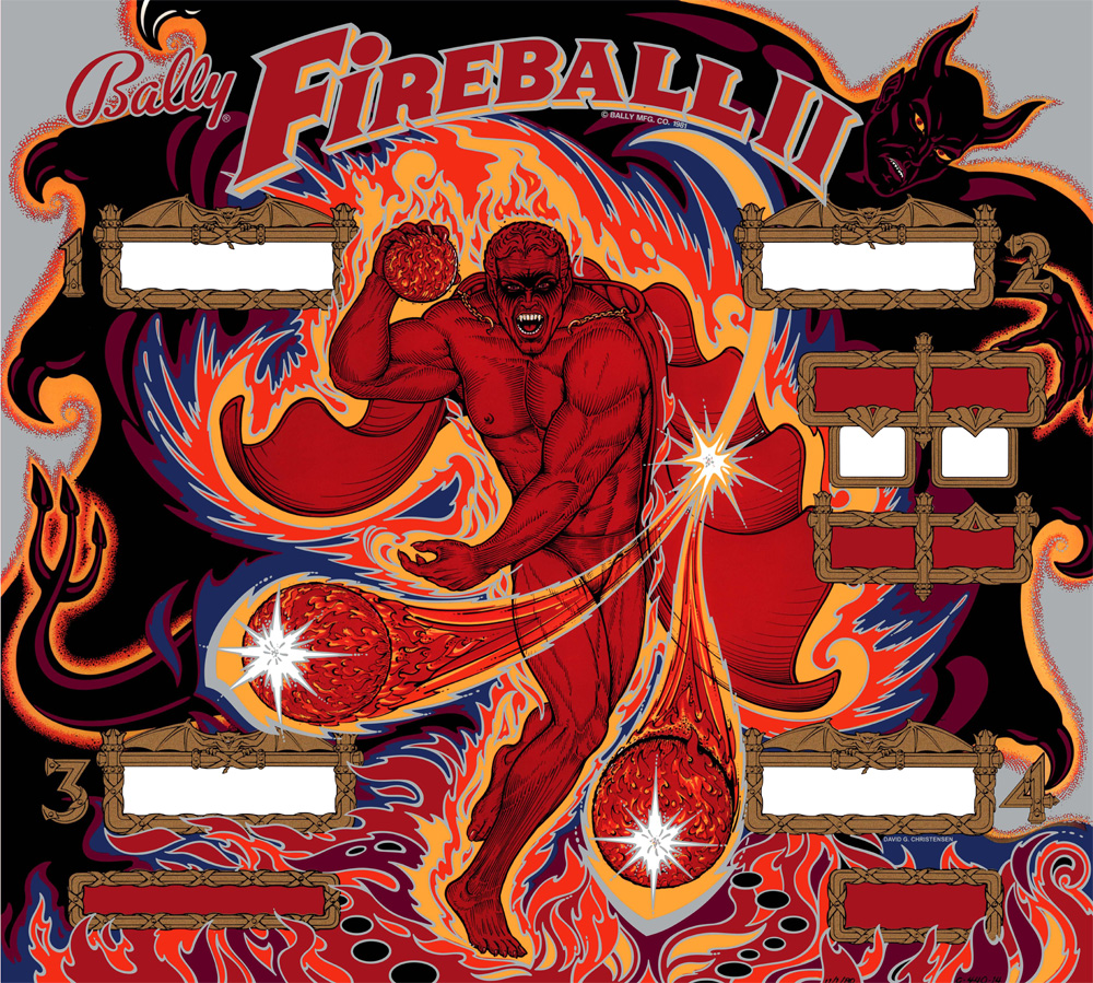 Fireball II (Bally, 1981) (CPR) Backglass