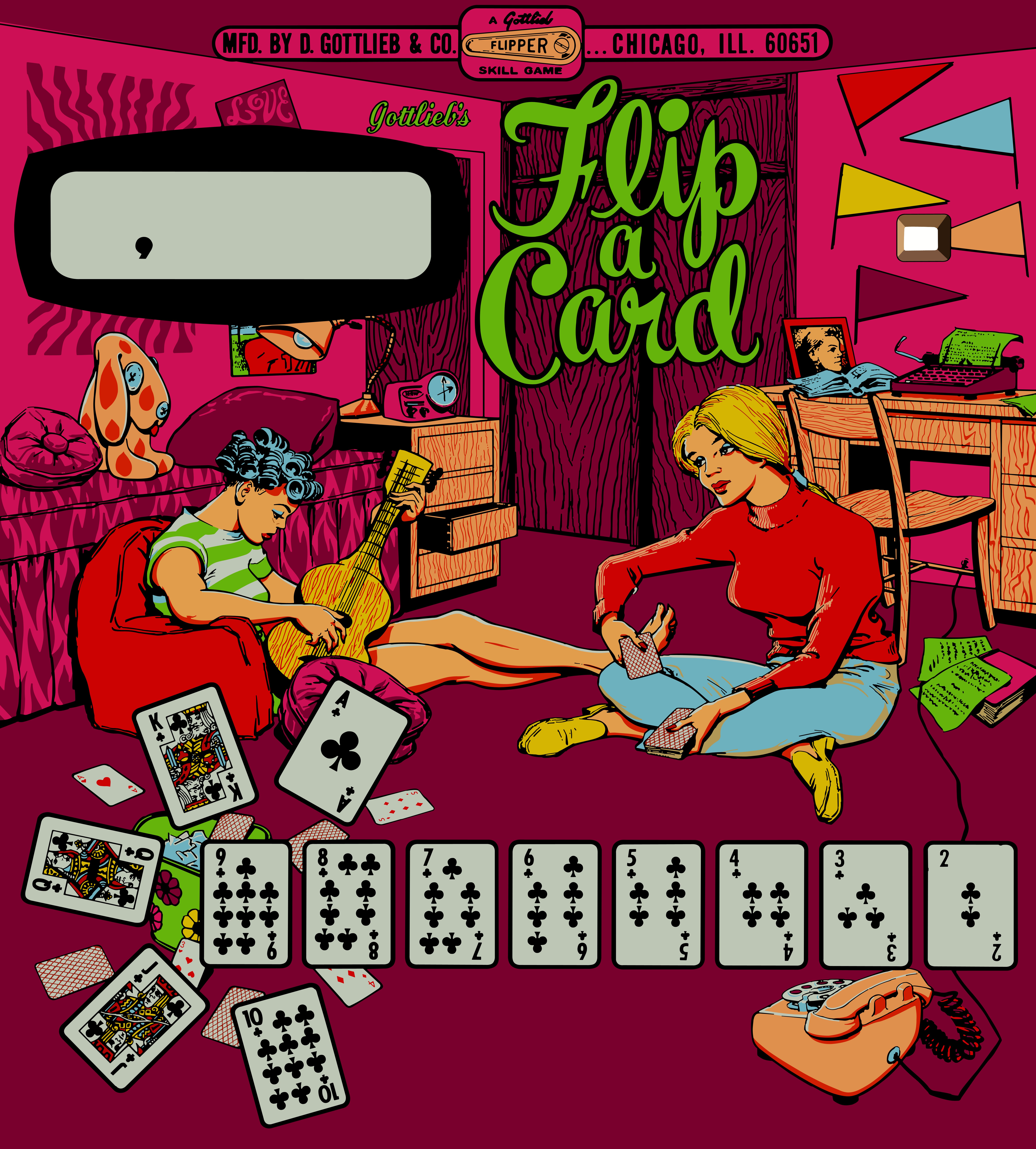 Flip A Card (Gottlieb, 1970) (ELC) Backglass