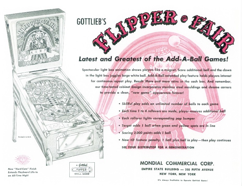 Flipper Fair (Gottlieb, 1961) Flyer