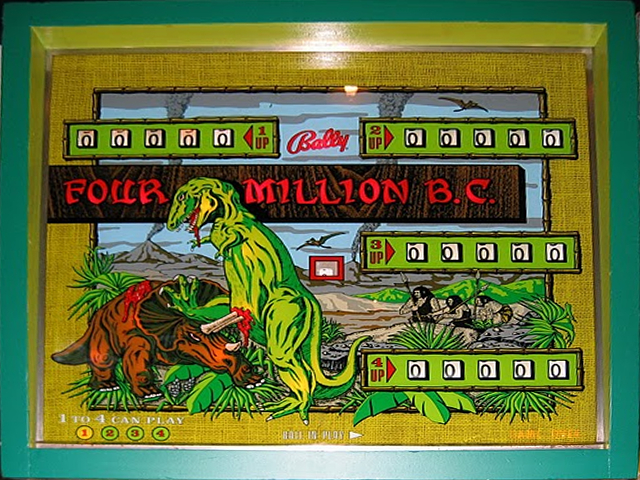 Four Million B.C. (Bally, 1971) Backglass