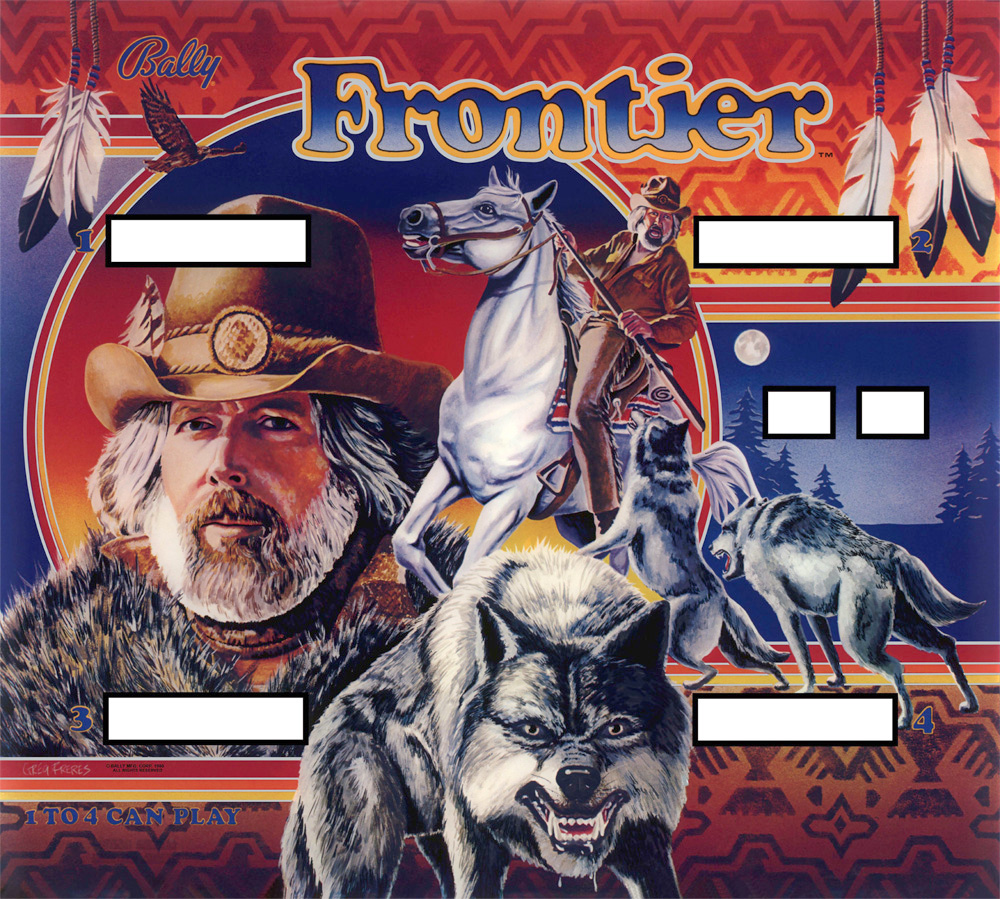Frontier (Bally, 1980) (CPR) Backglass Pinball Nirvana