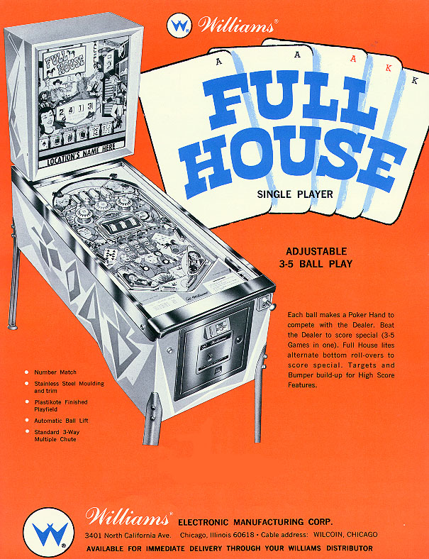 Full House (Williams, 1966) Flyer