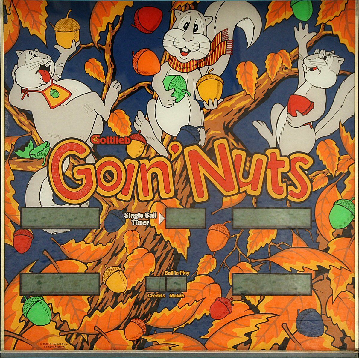 Goin' Nuts (Gottlieb, 1983) (JPR) Backglass