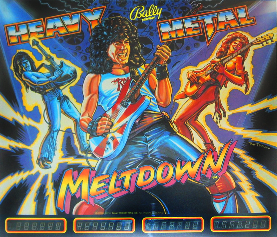 Heavy Metal Meltdown (Bally, 1987) Backglass