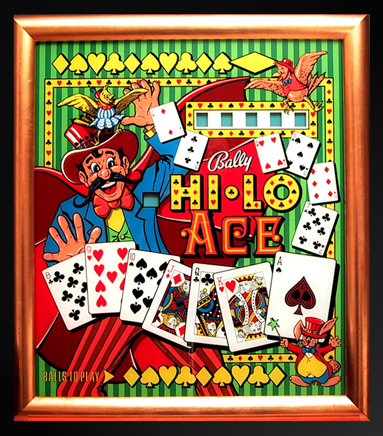 Hi-Lo Ace (Bally, 1973) Backglass