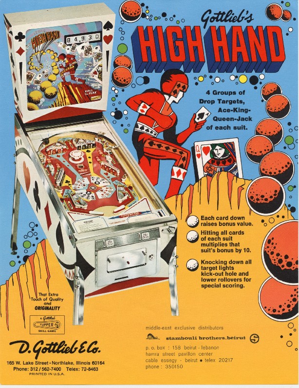 High Hand (Gottlieb, 1973) Flyer