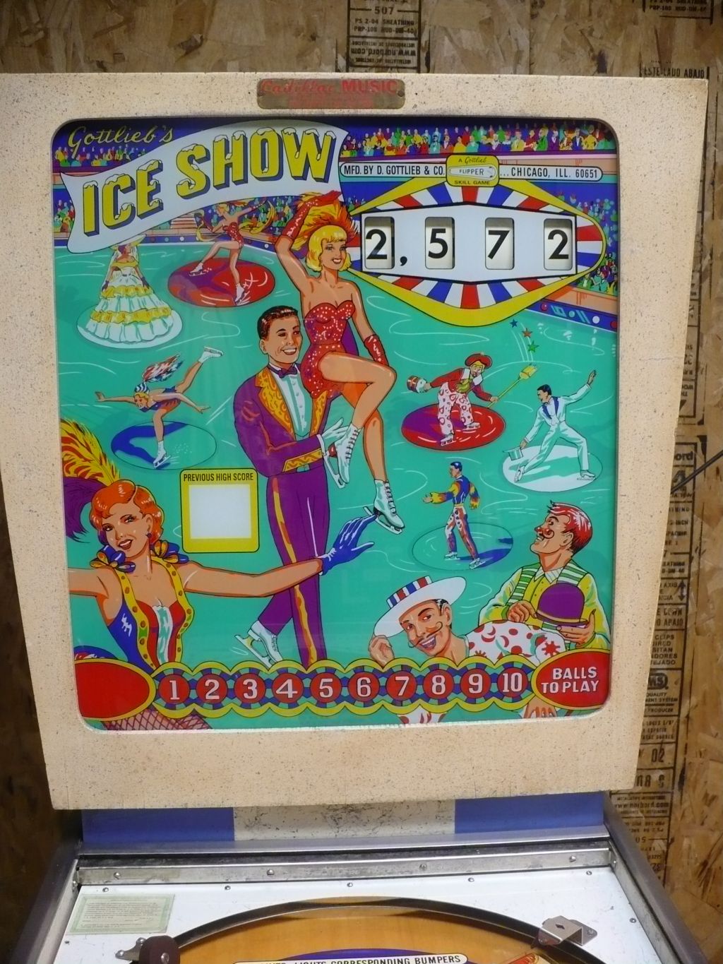 Ice Show (Gottlieb, 1966) Backglass