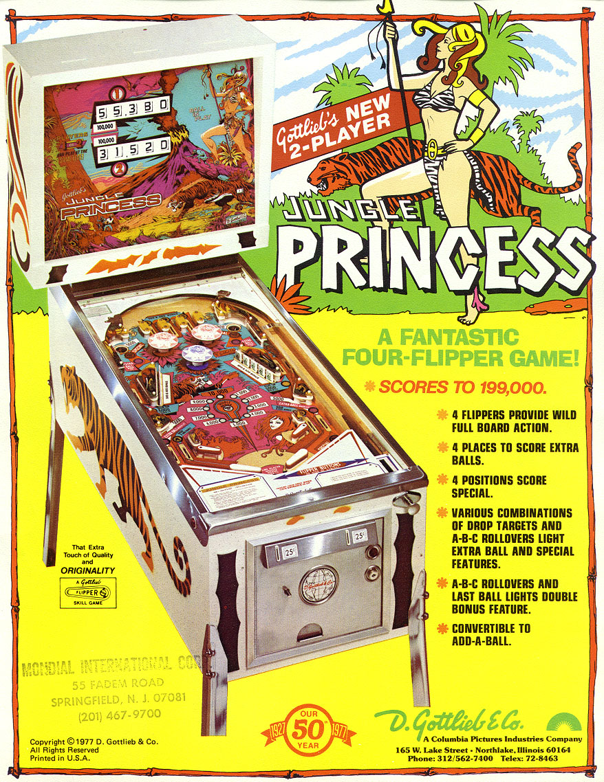 Jungle Princess (Gottlieb, 1977) Flyer