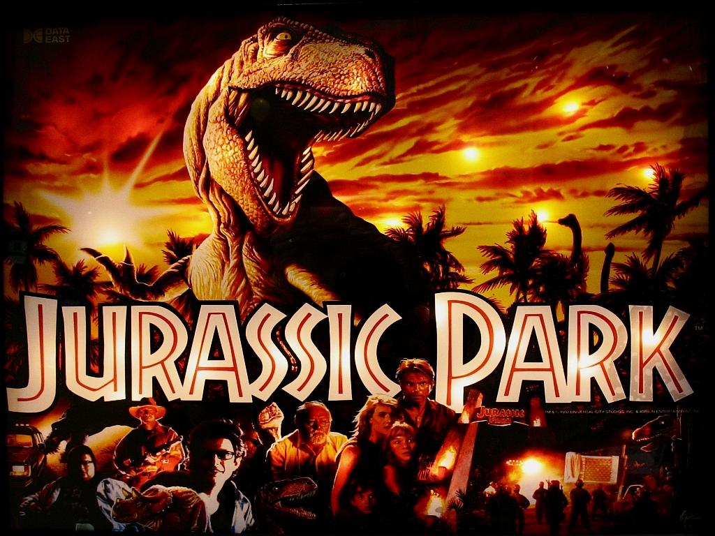 Jurassic Park (Data East, 1993) Lit (Liteuser) Backglass