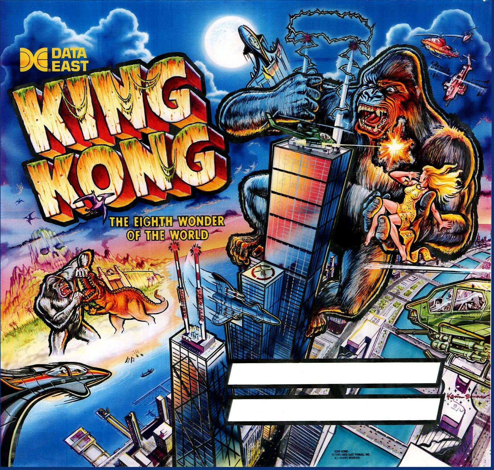 King Kong (Data East, 1990) Backglass
