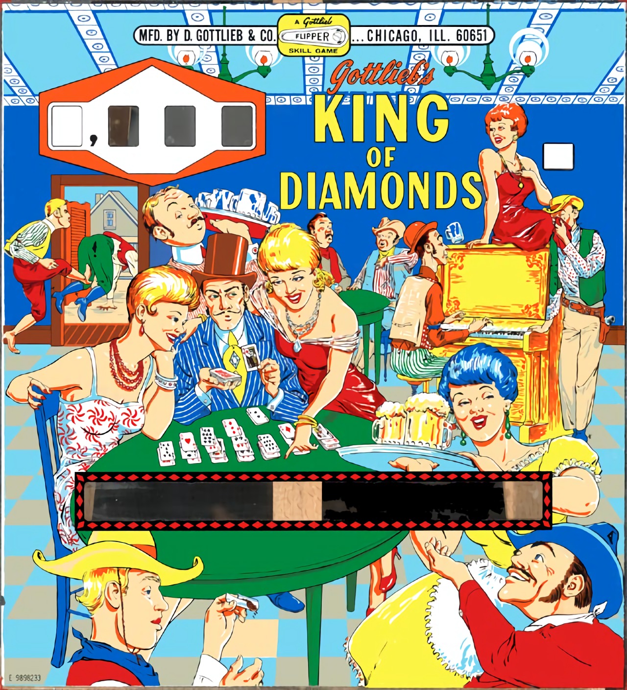 King of Diamonds (Gottlieb, 1967) Backglass