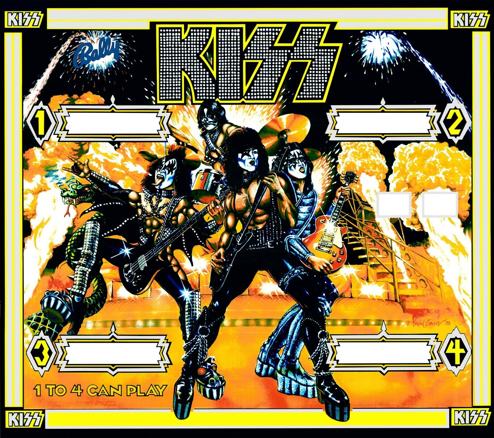 Kiss (Bally, 1979) Backglass