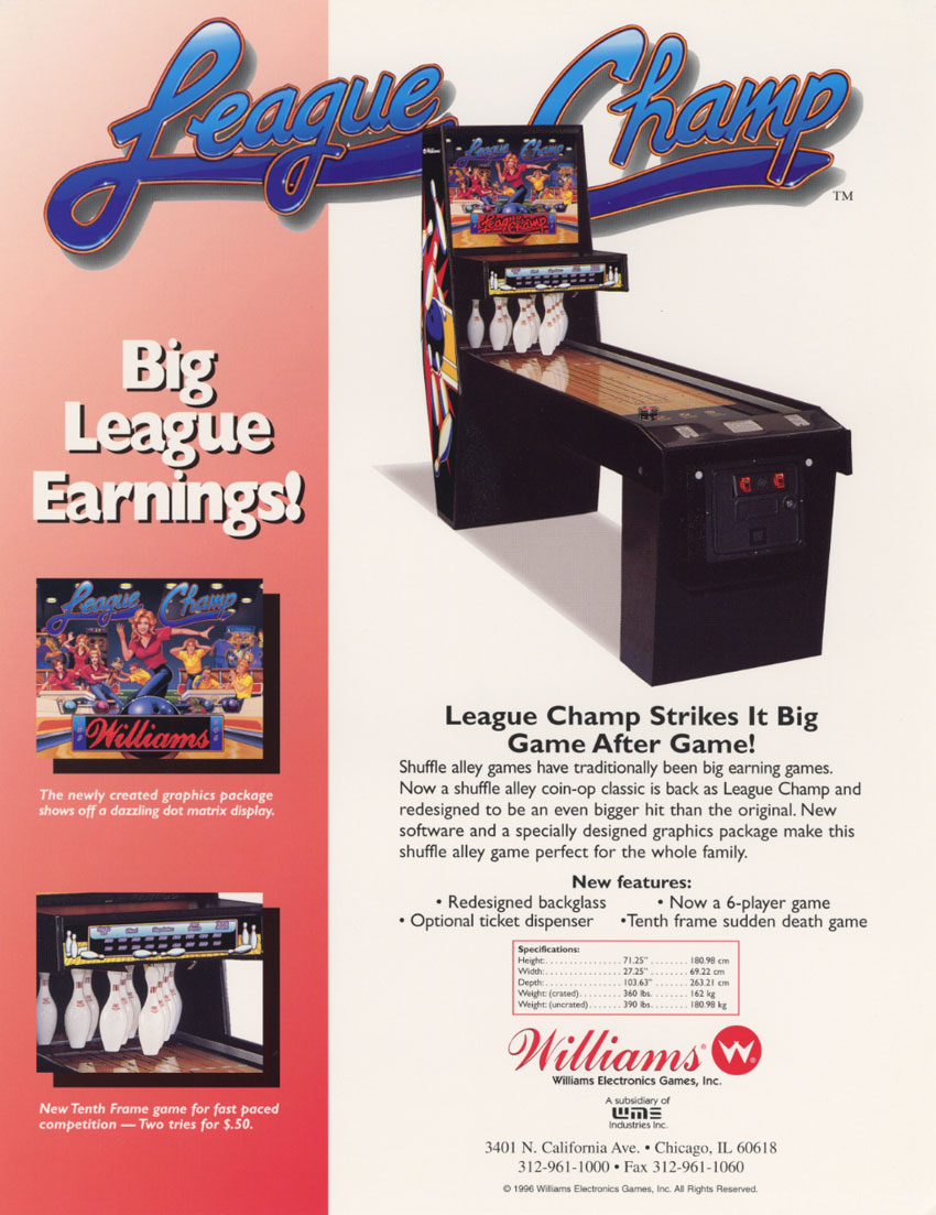 League Champ (Bally, 1996) Flyer