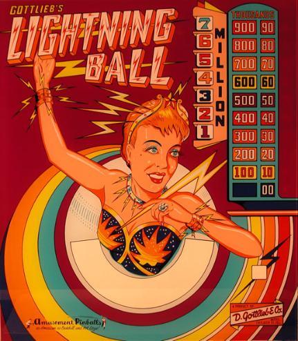 Lightning Ball (Gottlieb, 1959) Backglass