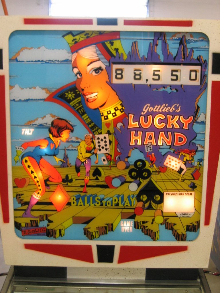 Lucky Hand (Gottlieb, 1977) (Lit) Backglass