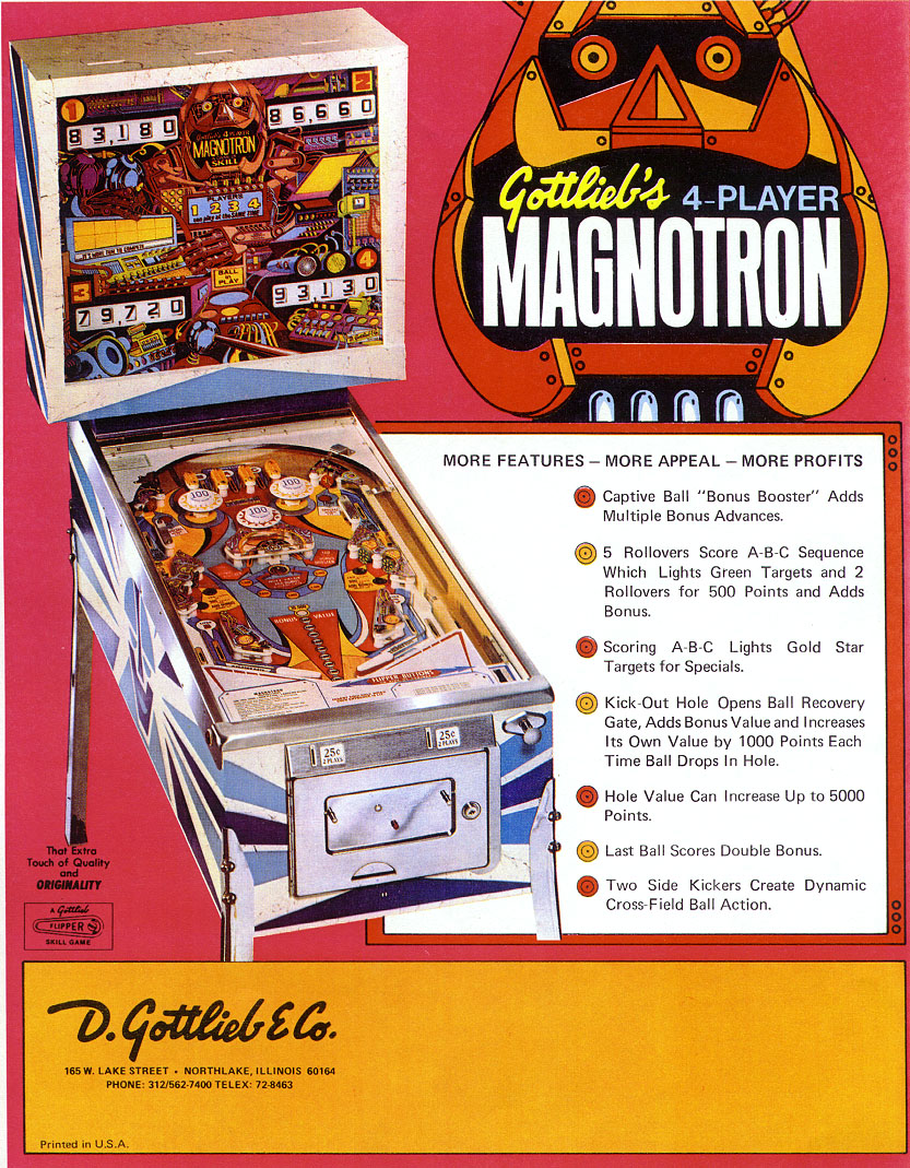 Magnotron (Gottlieb, 1974) Flyer