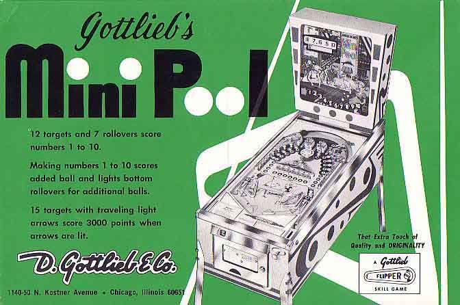 Mini Pool (Gottlieb, 1969) Flyer