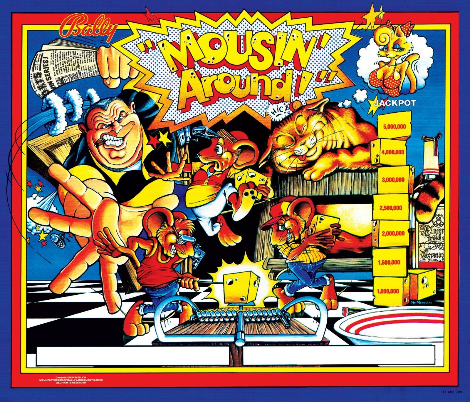 Mousin Around (Bally, 1989) Backglass