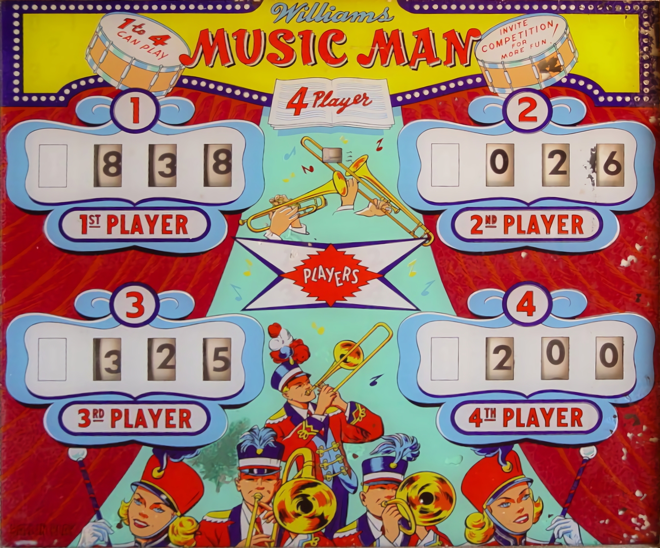 Music Man (Williams, 1960) Backglass