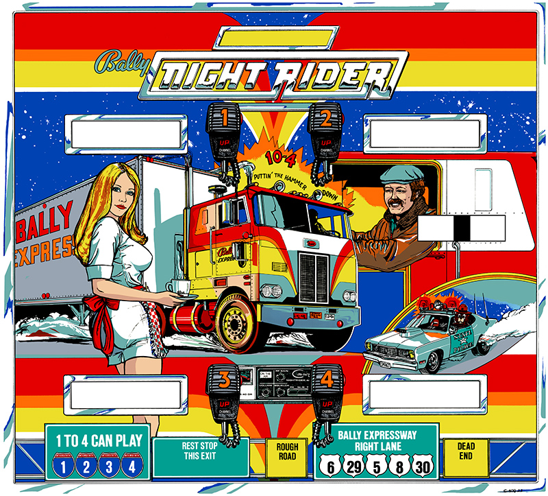 Night Rider (Bally, 1976) (CPR) Backglass