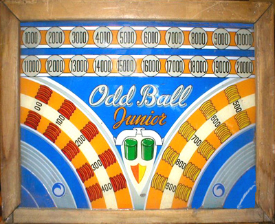 Odd Ball Junior (Daval, 1938) Backglass