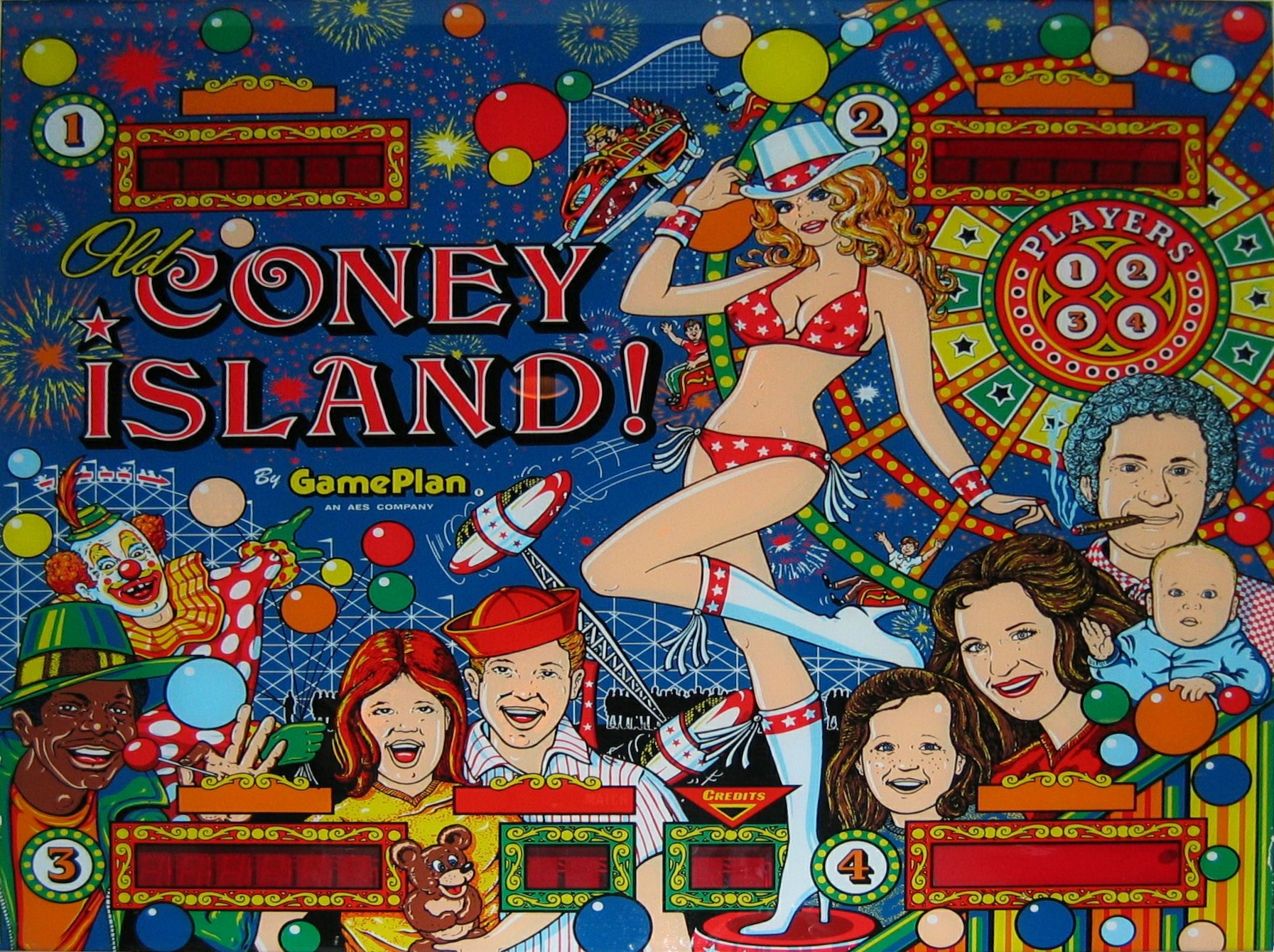 Old Coney Island! (Game Plan, 1979) (PN) Backglass