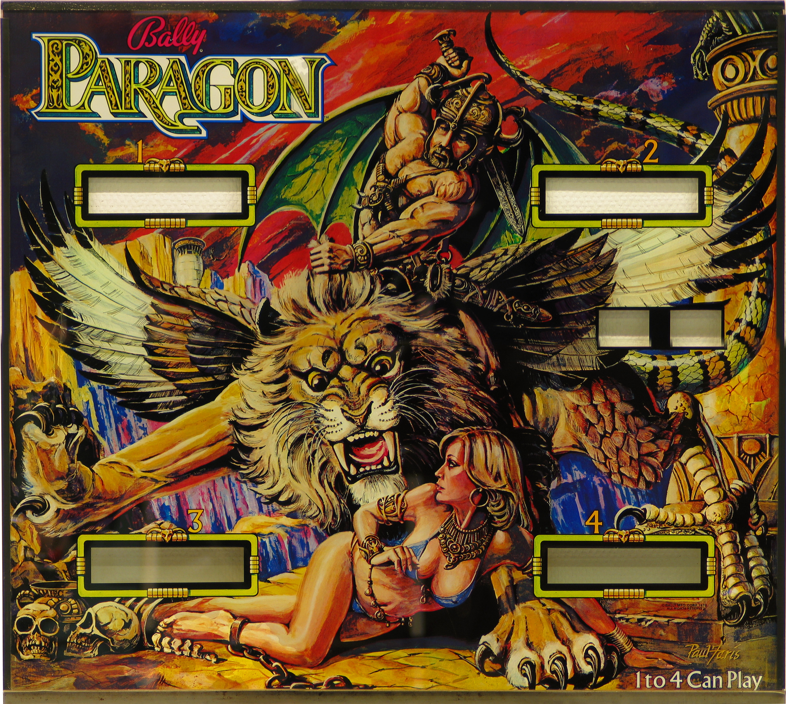 Paragon (Bally, 1979) Backglass