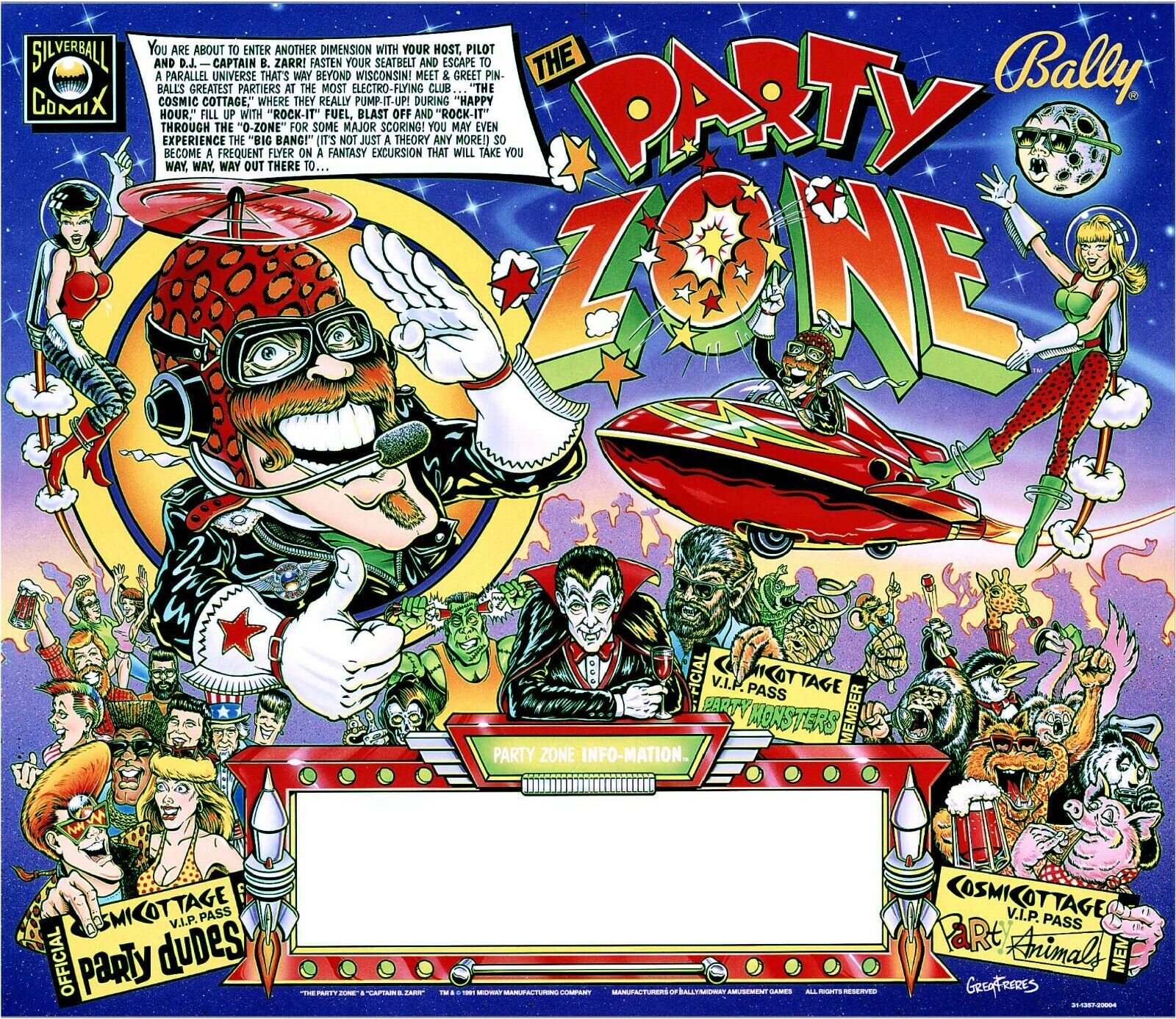 Party Zone (Bally, 1991) Backglass