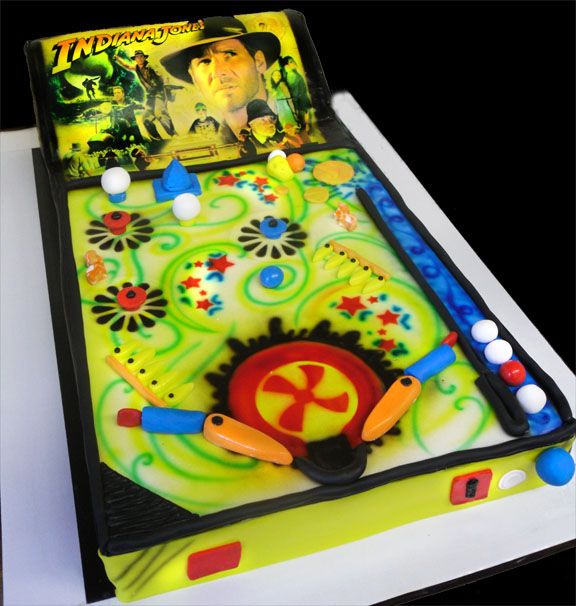 Pinball Birthday Cake Indiana Jones