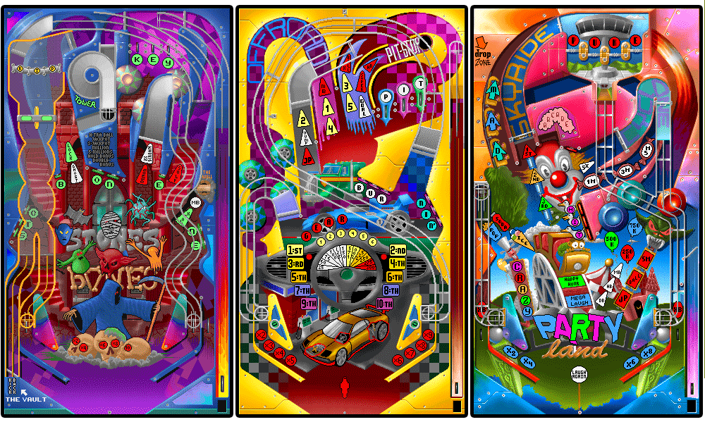 Pinball Fantasies (21st Century, 1992) Playfields