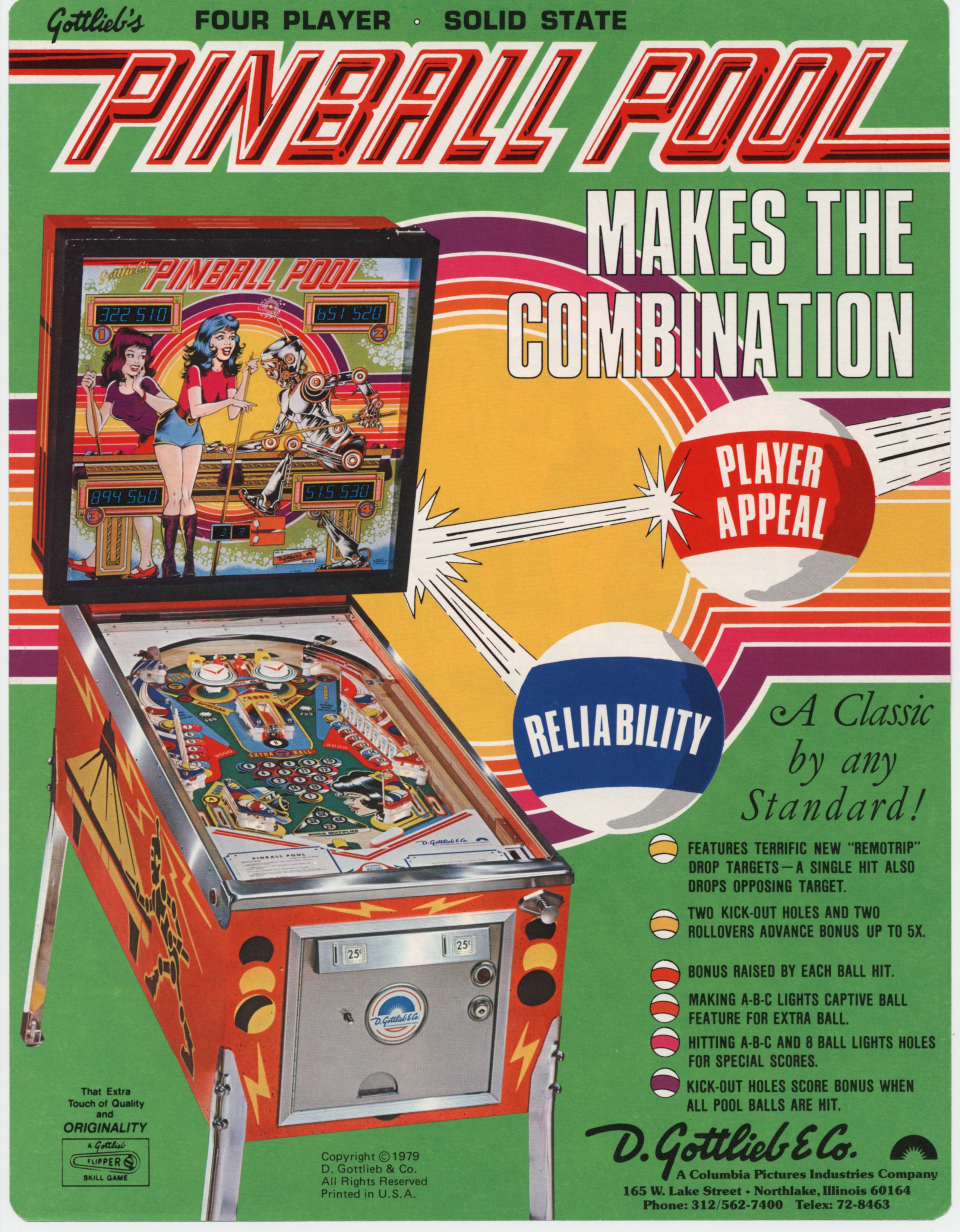 Pinball Pool (Gottlieb, 1979) (HD) (JPR) Flyer