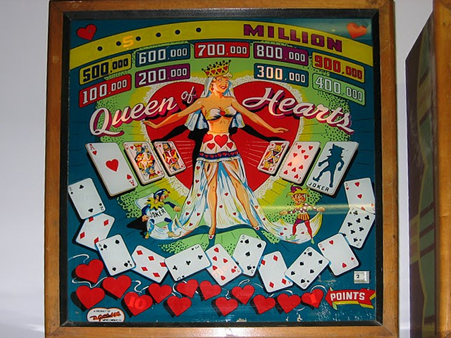 Queen of Hearts (Gottlieb, 1952) Backglass