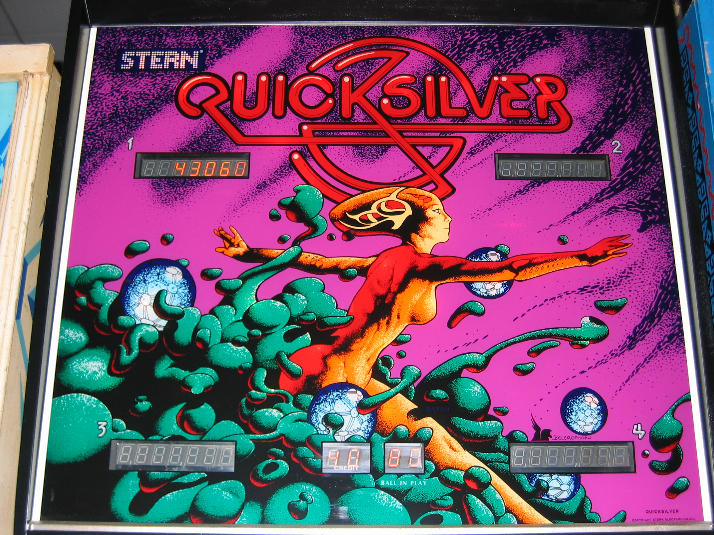 Quicksilver (Stern, 1980) Backglass