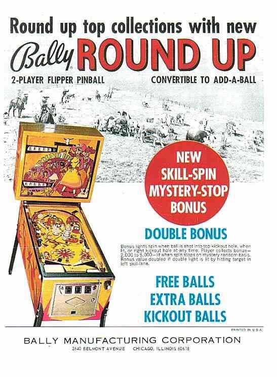 Round Up (Bally, 1971) Flyer