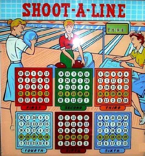 Shoot-A-Line (Bally, 1962) Backglass