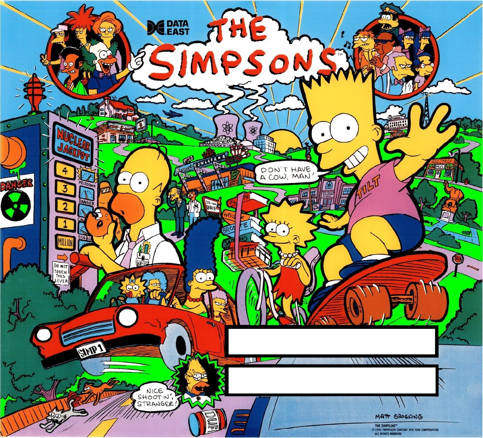 Simpsons (Data East, 1990) Backglass