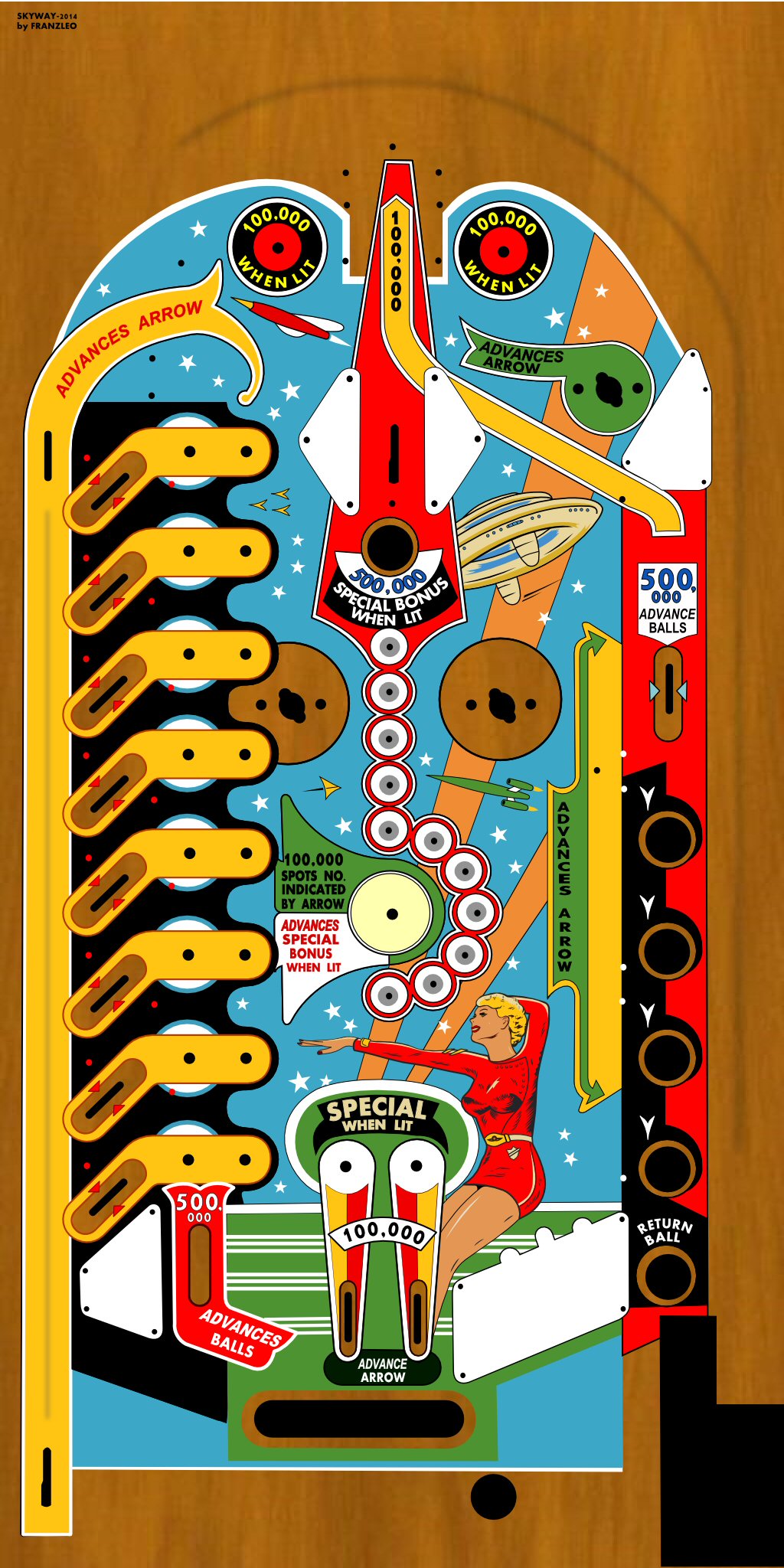 Skyway (Williams, 1954) (FranzLeo) Playfield