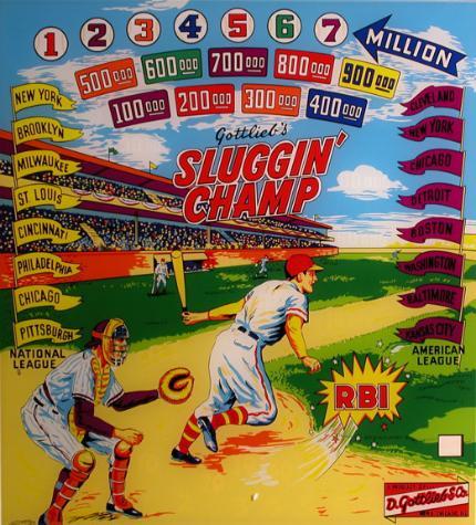 Sluggin' Champ (Gottlieb, 1955) Backglass