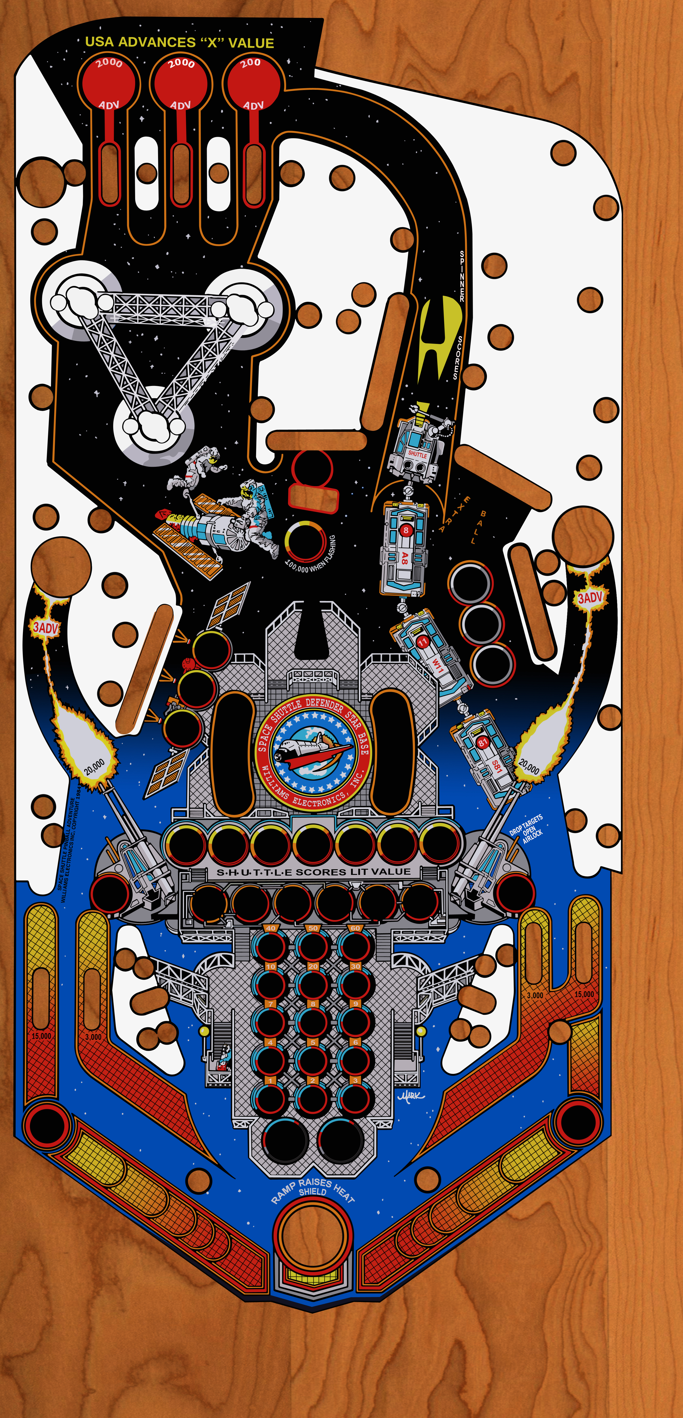 Space Shuttle (Williams, 1984)(ELC) Playfield