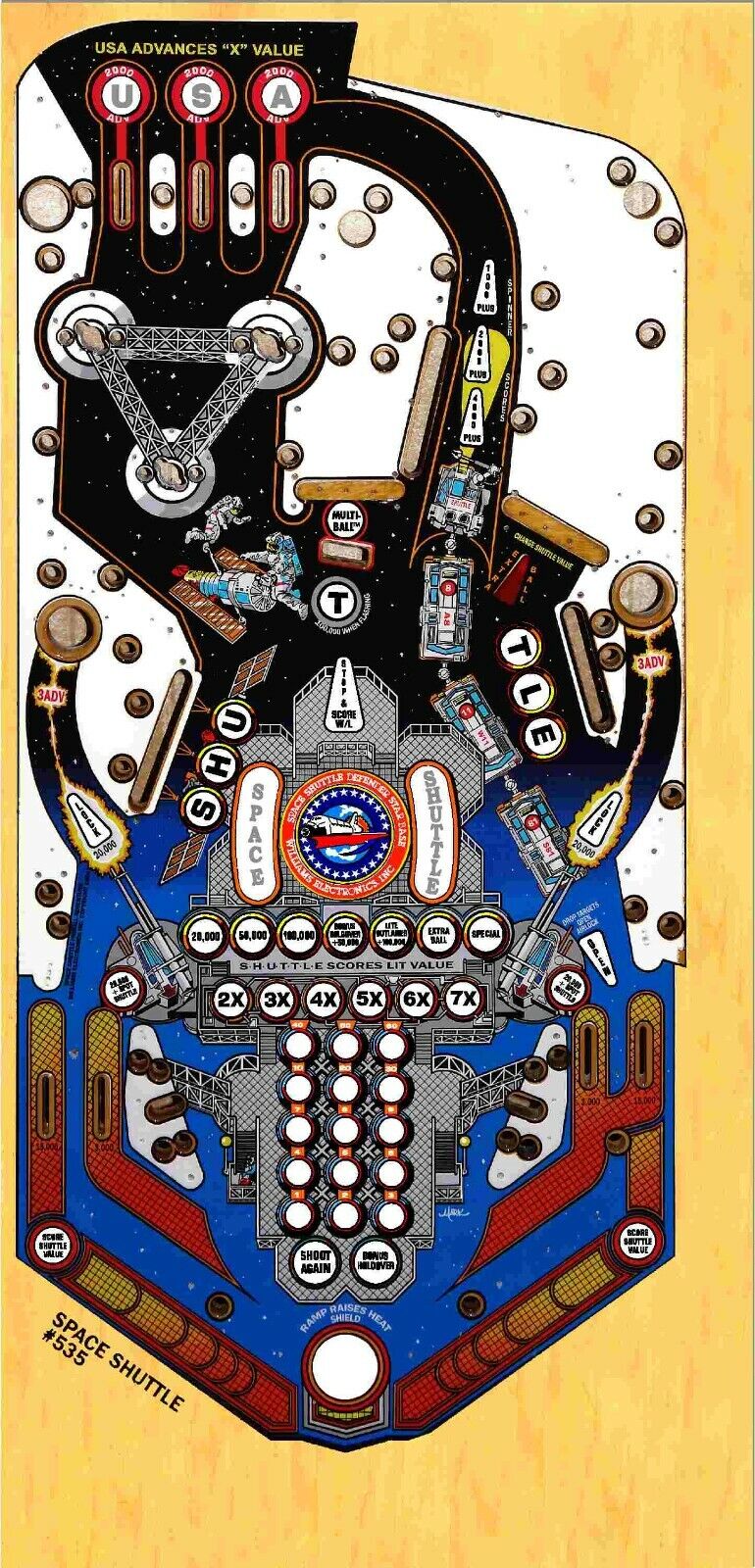 Space Shuttle (Williams, 1984) Playfield