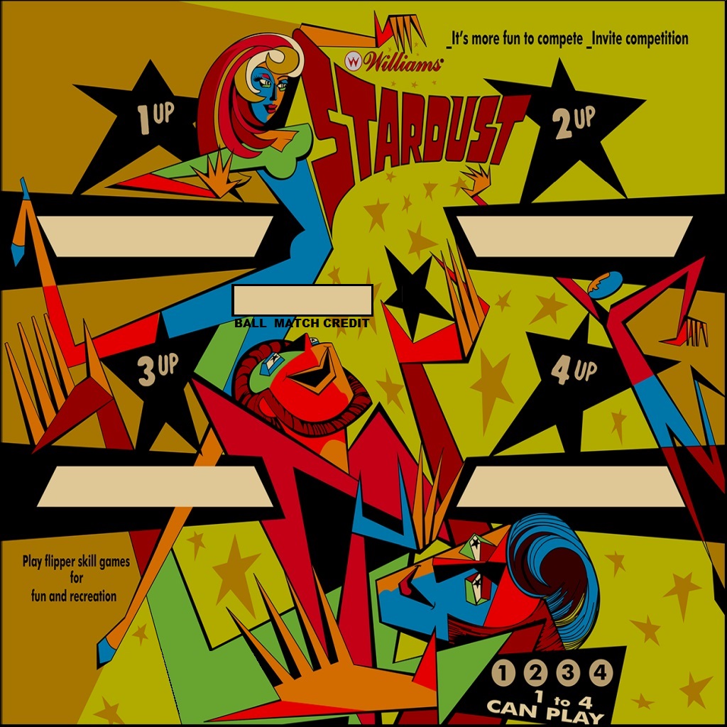 Stardust (Williams, 1971) (Wild) Backglass