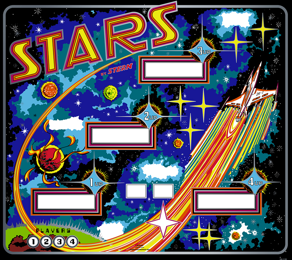 Stars (Stern, 1978) (CPR) Backglass