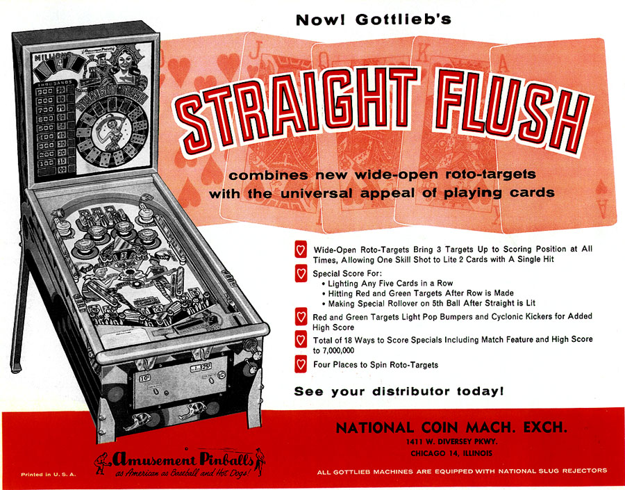 Straight Flush (Gottlieb, 1957) Flyer