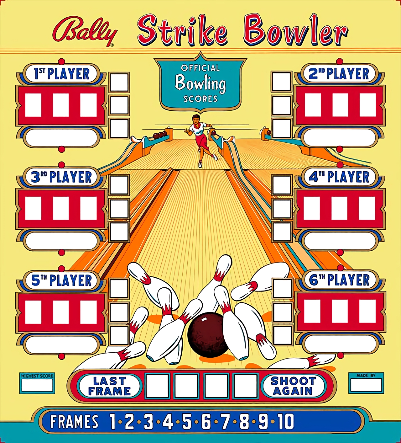 Strike Bowler (Bally, 1957) (IkeS) Backglass